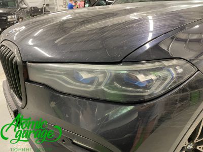  BMW X7 G07, ремонт кольца ДХО + замена пленки на фарах - фото 5