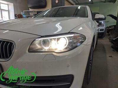 BMW 5 F10, замена ксеноновых линз на светодиодные Aozoom A4 + глубокая шлифовка стекол фар - фото 3