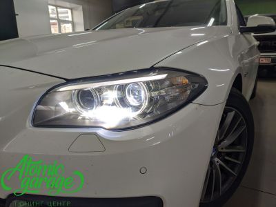 BMW 5 F10, замена ксеноновых линз на светодиодные Aozoom A4 + глубокая шлифовка стекол фар - фото 6