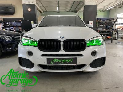 BMW X5 F15, замена штатных ангельских глазок на многорежимные, ромбовидные - фото 24