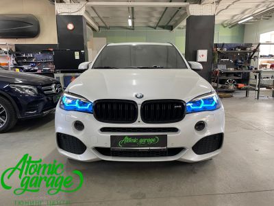 BMW X5 F15, замена штатных ангельских глазок на многорежимные, ромбовидные - фото 22