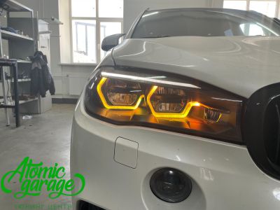 BMW X5 F15, замена штатных ангельских глазок на многорежимные, ромбовидные - фото 20