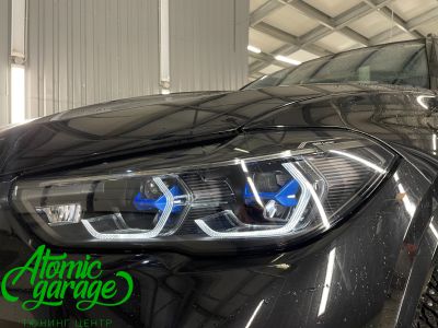 BMW X5 G05, покраска масок фар в черный мат и нанесение лазерной гравировки  - фото 16