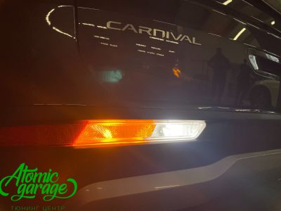 Kia Сarnival 4, контурная светодиодная подсветка салона Ambient Light + замена ламп в задней оптике   - фото 16