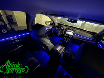 Honda CRV 5, контурная подсветка салона Ambient Light + подсветка ниш ног  - фото 3