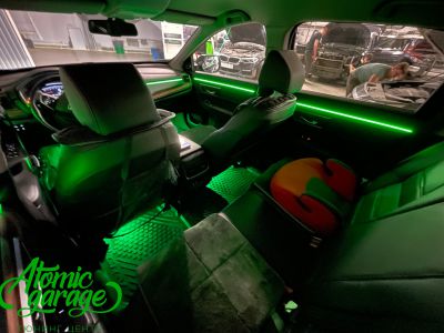 Honda CRV 5, контурная подсветка салона Ambient Light + подсветка ниш ног  - фото 10