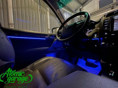 Lexus GX460, контурная подсветка салона + подсветка карманов дверей и ниш ног  - фото 5