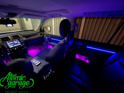 Lexus GX460, контурная подсветка салона + подсветка карманов дверей и ниш ног  - фото 2