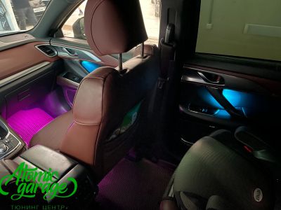 Mazda CX-9, контурная подсветка салона AmbientLight + подсветка ниш ног, карманов и ручек дверей - фото 3