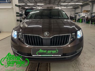 Skoda Octavia A7 рестайлинг, установка светодиодных линз Aozoom A17 + восстановление стекол фар  - фото 5