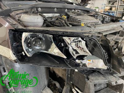Skoda Octavia A7 рестайлинг, установка светодиодных линз Aozoom A17 + восстановление стекол фар  - фото 4