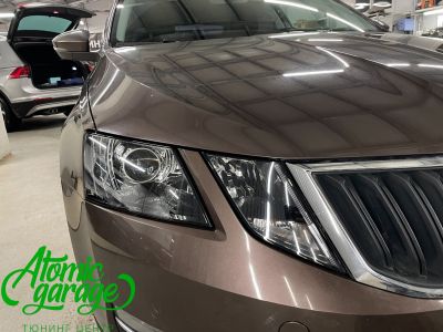 Skoda Octavia A7 рестайлинг, установка светодиодных линз Aozoom A17 + восстановление стекол фар  - фото 7