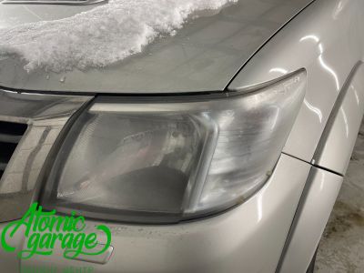 Toyota Hilux, установка светодиодных линз Aozoom A15 4300K + полировка и бронирование стекол фар  - фото 3