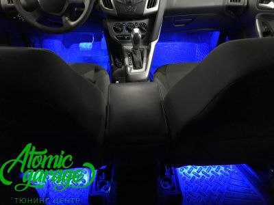 Ford Focus 3, установка линз Bi-led Optima Adaptive + RGB подсветка ниш ног - фото 7