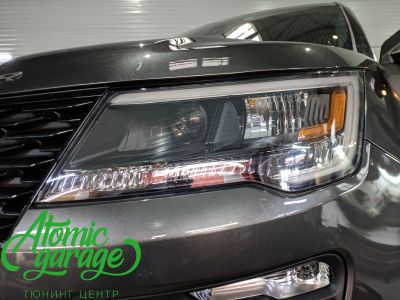 Ford Explorer 5 рестайлинг, линзы Bi-Led Diliht Tendel + детейлинг стекол - фото 9