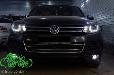 Volkswagen Touareg NF, замена линз на Bi-led Optima + Bi-led ПТФ + новые стекла - фото 3
