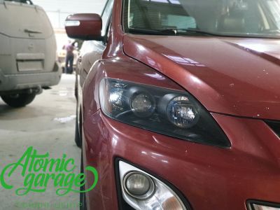 Mazda CX-7, замена штатных линз на Bi-led Diliht Triled + покраска масок фар - фото 12