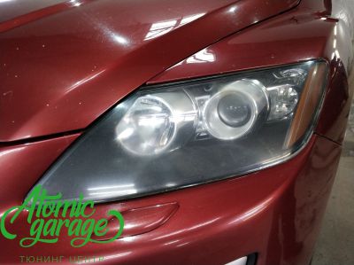 Mazda CX-7, замена штатных линз на Bi-led Diliht Triled + покраска масок фар - фото 2