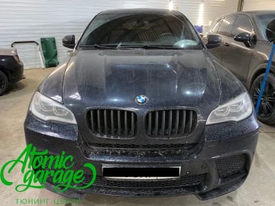 BMW X6 E71 Led, замена стекол фар + покраска масок - фото 1