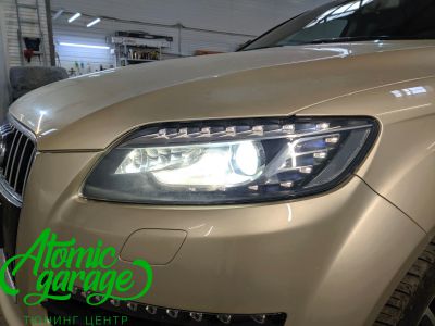 Audi Q7 рестайлинг, замена линз на Bi-led Diliht Triled + восстановление стекол - фото 5