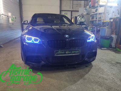 BMW 5 F10 рестайлинг, многоцветные ангельские глазки + стробоскопы - фото 23