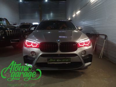 BMW X6M F86, многоцветные ангельские глазки + стробоскопы - фото 18