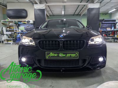 BMW 5 F10, замена линз на Bi-led Diliht Triled + Led ПТФ - фото 11