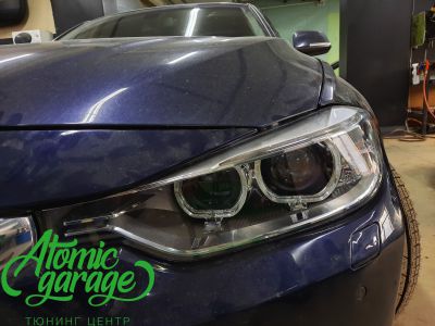 BMW 3 F30, замена линз на Bi-led Diliht Tendel + восстановление стекол - фото 12