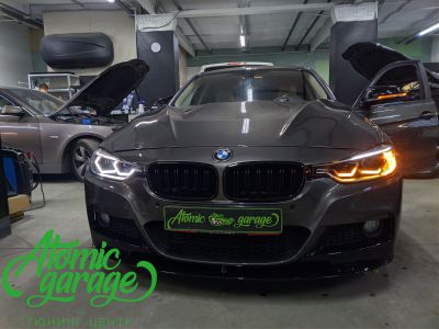 BMW 3 F30, замена линз на Bi-led Diliht Tendel + многоцветные ромбовидные кольца - фото 11