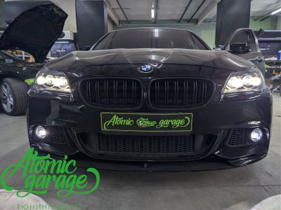 BMW 5 F10, установка 4-х линз Bi-led Diliht + покраска масок фар - фото 5
