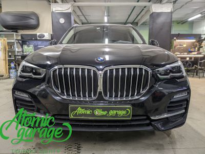 BMW X5 G05, установка вместо фальш линз Bi-Led Diliht Tendel + бронирование стекол - фото 9
