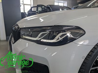 BMW 5 G30 рест- нг, покраска масок фар - фото 8