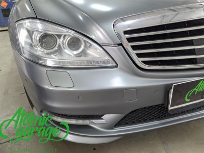 Mercedes Benz S W221, замена линз на светодиодные Aozoom Laser + восстановление стекол - фото 4