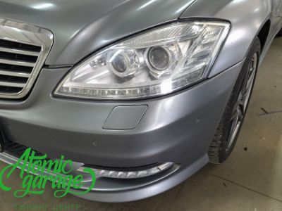 Mercedes Benz S W221, замена линз на светодиодные Aozoom Laser + восстановление стекол - фото 5