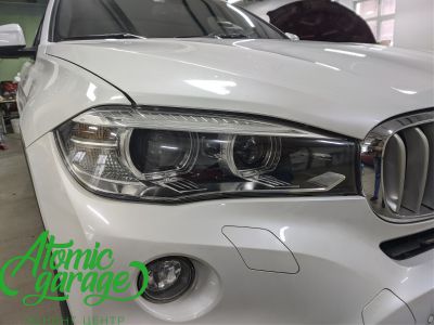 BMW X6 F16, установка светодиодных линз MTF NA вместо фальшь + перебронь стекол - фото 7