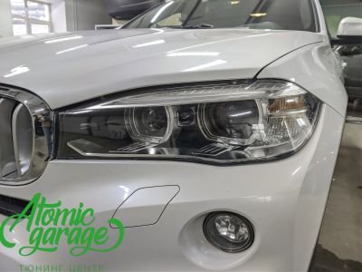 BMW X6 F16, установка светодиодных линз MTF NA вместо фальшь + перебронь стекол - фото 8