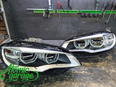 BMW X6 E71, антихром масок фар + замена стекол на новые - фото 3