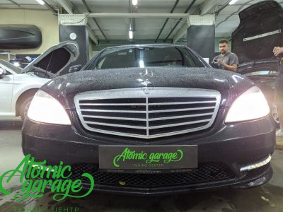 Mercedes Benz S W221, установка линз Aozoom Laser + восстановление стекол фар - фото 1