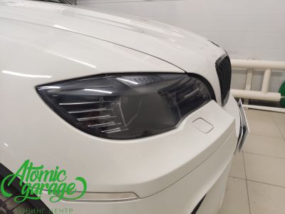 BMW X6 E71, замена круглых ангельских глазок на ромбовидные + антихром масок фар - фото 11