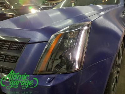 Cadillac CTS, замена штатных линз на светодиодные Diliht Novem+ покраска масок фар - фото 8