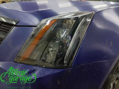 Cadillac CTS, замена штатных линз на светодиодные Diliht Novem+ покраска масок фар - фото 10