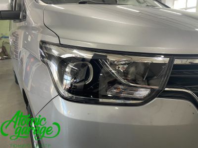 Hyundai H1, установка светодиодных линз Aozoom Dragon + восстановление стекол фар  - фото 5