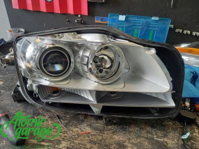 Mercedes w166, замена галогеновых линз на светодиодные Aozoom A4+ + восстановление стекол  - фото 6