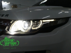 Range Rover Evoque, замена линз на Bi-led Optima Pro + новые стекла фар